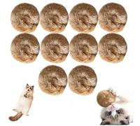 WEIWOGU Jouet pour Chat Boule de Fourrure de Lapin, Boule de Jouet en Fourrure d'herbe à Chat, Lavable et Amusante à chasser, balles de Jouets pour Chats Doux et Moelleux, pour Chasse-r (10PC)