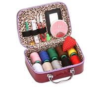 WEIWOGU Kit de Couture Wondolla, kit de Couture Portable dans Un étui en Similicuir, Kits d'aiguilles à Gros chas en Acier, pour Tous Vos travaux de Coutures avec Un Ensemble Complet (Purple)