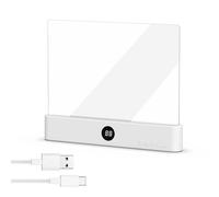 WEIWOGU Lampe de lecture rechargeable pour lire au lit, 3 modes d'éclairage chaud et réglable, minuterie, panneau LED plat pour un confort visuel optimal et un éclairage sans reflets (White)