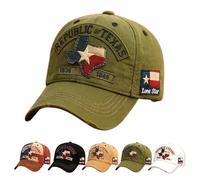 WEIWOGU Lone Star Legacy Texas Republic Casquette de Baseball Unisexe réglable avec Carte brodée (Green)