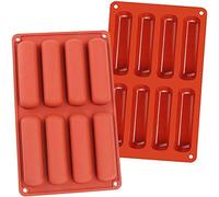WEIWUXIAN 2 Pièces Moulle Silicone Rectangulaire 8 Alvéoles pour Barres de Céréale, Moule Forme Gâteau, Moule en Silicone à Biscuits, pour Pain, Gâteau, Barre de Chocolat, Barre Granola, Biscuits