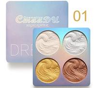 Weixinbuy Shimmer Highlighter Powder Palette, Illuminator Palette Powder Highlighter Baked Waterproof Brilliant Lighten Skin, Great Choice and Gift for Girls.