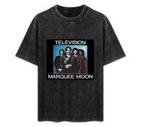 Weixiu Aiya Men's Television Marquee Moon Vinyl CD Cover Printed Pullover Hoodies Long Sleeve Hooded Sweatshirt T-Shirt Black M