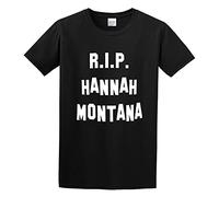 Weixiu R.I.P Hannah Montana Camping Comfortable Popularity Hipster Evil T-Shirt Black M