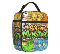 WEIXNCXCJ Mes Monstres chantants Sac à Lunch Isotherme pour Les Femmes Portable Dessin animé Anime Jeu Glacière Thermique Boîte à bento Enfants Écoliers