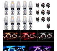 weiXuan Lot de 10 ampoules LED T5 DC 12 V pour tableau de bord avec prise à vis 2721 27 37 286 Wedge PC74 Kit de jauge d'intérieur (rouge)