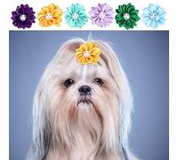 Weiyiroty Arcs en Poils d'animaux, arcs en Poils de Chien Moyens résistants à l'usure, 30 pièces Non Toxiques Plusieurs Couleurs pour Chat de Compagnie Chien Moyen Chien Petit Chien