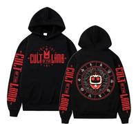 WEIYIYUNMAO Cult of The Lamb Sweat à capuche surdimensionné imprimé graphique unisexe à manches longues pour homme femme automne hiver streetwear tailles XS à 3XL, Noir , XL