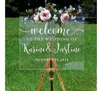 weiyou Conseil De Mariage Français Panneau De Réception De Bienvenue Autocollant Personnalisé Mariage pour Verre,Nom Personnalisé Date Panneau De Mariage,Bienvenue Mariage Autocollant (94x57cm)