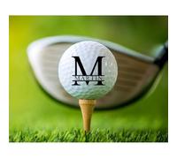 WEIYOUDP Balles de golf personnalisées avec nom et initiale, cadeau personnalisé pour homme, lui, petit ami, papa, fête des pères, golfeur, causeuse (1 pièce)