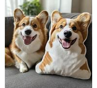 WEIYOUDP Coussin personnalisé pour animal de compagnie à partir de la photo, cadeau commémoratif personnalisé pour chien, impression double face, coussin de visage personnalisé pour chien et chat