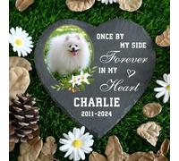 WEIYOUDP Pierre commémorative personnalisée en forme de cœur avec photo, plaque funéraire pour chien, chat (style 3, 15 cm)