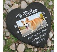 WEIYOUDP Pierre commémorative personnalisée en forme de cœur avec photo, plaque funéraire pour chien, chat (style 4,20 cm)