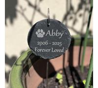 WEIYOUDP Pierre commémorative personnalisée pour la maison et le jardin, cadeau commémoratif pour la perte de chien, chat, plaque funéraire, cadeau de condoléances pour les amoureux des animaux (ronde
