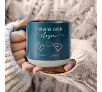 WEIYOUDP Tasses à café avec noms gravés « I Wish We Lived Closer » - Cadeau d'anniversaire pour femme - Cadeau de Noël pour femme, meilleure amie, sœur, maman