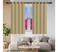 WEIZERO 100% Rideau Occultant 135 x 145 cm Thermique Isolant Anti Froid Double Rideaux Thermiques Isolants Doux et Esthétiques, Décoration Maison pour Toutes Les Saisons, Chambre, Couleur Crème