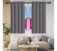WEIZERO 100% Rideau Occultant 145 x 170 cm Thermique Isolant Anti Froid Double Rideaux Thermiques Isolants Doux et Esthétiques, Décoration Maison pour Toutes Les Saisons, Chambre, Gris Clair