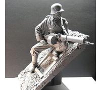 Weizhang 1/16 120mm modèle de personnage en résine de soldat allemand de la seconde guerre mondiale (avec scène) kit de modèle miniature non peint et auto-assemblé-KY8937