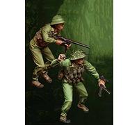 weizhang 1/35 L'armée du Gouvernement Local dans la Guerre du Vietnam Combat Le modèle de Soldat en résine (2 Personnes) kit d'épissage Miniature Non Peint et auto-assemblé-L84U63