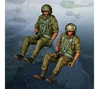 Weizhang 1/35 thème Militaire Guerre du Vietnam Pilote d'hélicoptère de l'armée américaine modèle de Soldat en résine (2 Personnes) kit de Montage Miniature Non Peint et auto-assemblé-L95U42