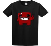 WEIZHINA GUOMIN Super Meat Boy Logo O Neck Men Shirt Size- XXL, Color- Black Black XL