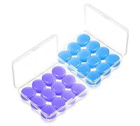 WEIZHIS 24 Pices Bouchons d'oreille en silicone souple,Boule Quies Silicone Réutilisables et Étanches, avec étui, pour Natation Sommeil Avions Apprentissage