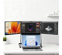 WEIZIIA Écran Pliable pour Ordinateur Portable, Extension d'écran 15,6" 1080p, Triple écran Full HD, Moniteur Portable avec Rotation à 360° et Angles de Vision réglables pour Windows/Mac