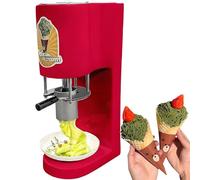 WEIZIIA Machine à Glace électrique 80 W, Presse à Glace Professionnelle pour Spaghettis glacés, 4 moules de Formes différentes, sorbetière électrique, 7,9 Gal/h, pour Glaciers Red