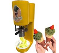 WEIZIIA Machine à Glace électrique 80 W, Presse à Glace Professionnelle pour Spaghettis glacés, 4 moules de Formes différentes, sorbetière électrique, 7,9 Gal/h, pour Glaciers Yellow