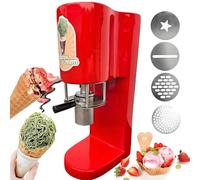 WEIZIIA Machine à Glace Spaghetti, 4 moules interchangeables, Design Compact, démarrage Facile, Nettoyage aisé, idéale pour Les Desserts glacés à l'italienne en Boutique ou Traiteur. Red