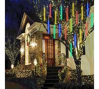 WEIZON Lumières d'extérieur LED 80cm 8 Tube 576 LED Lumières de Pluie Météore pour Noël Fête Soirée Maison Arbre Jardin - Multi Couleur