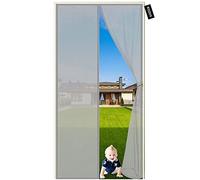 WEIZON Magnet Fly Screen Door 105 x 195 cm,Maille Ultra Fine,Bande Magique Bande adhésives Moustiquaire sur Mesure de Porte Rideau de Porte Antimoustique pour Couloirs Portes Patio Gris