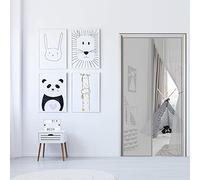WEIZON Magnet Fly Screen Door Insect Protection,110 x 260 cm,Fermeture Automatique Anti Insectes Moustiquaire pour Portes de Balcon,Salon,Terrasse,Montage par sans Perçage (Gris)