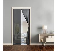 WEIZON Magnet Fly Screen Door Insect Protection,110 x 260 cm,Tissu Super Fin pour Laisser Passer l'air. Fermeture magnétique Automatique Qui empêche Le Passage des Insectes. Facile à Assembler(Noir)
