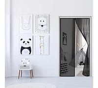 WEIZON Moustiquaire Porte Fenetre Magnetique,95 x 200 cm Fermeture Automatique Aimantée,Anti Moustique Bogues Mailles Pas de Forage,Fermeture,pour Couloirs,Portes,Patio(Noir)