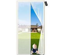 WEIZON Porte Moustiquaire Magnétique 100 x 190 cm,Fermeture Automatique Moustiquaire Porte AimantéE Animaux AcceptéS pour d Entrée Intérieur/Patio Blanc