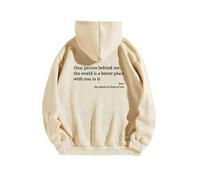 WEJDYKG Dear Person Behind Me Hoodie, You are Enough Hoodie, Pullover Hoodie Loose Graphic Sweatshirts for Women (Apricot,3X-Large)
