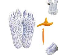 WEJDYKG Reflexology Socks, Reflexology Socks with Acupressure Pen, Reflexology Socks Set, for Foot Pain Relief at Home (Women,1Pair)