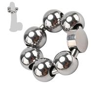 WEJFHBCOV Anneau pénien à pression en acier inoxydable SM 8 tailles, anneau for testicules avec perles de 10 mm, civière for testicules, jouet sexuel for hommes et couples(20mm)
