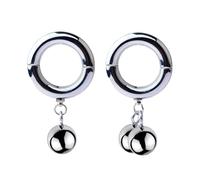 WEJFHBCOV Anneau pénien et testiculaire en métal avec boule métallique lestée amovible, extenseur de testicules, jouet sexuel érotique adapté aux hommes et aux couples(B,40mm)