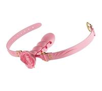 WEJFHBCOV BDSM Gorge profonde multi-étapes boule orale boule de silicone bâillon avec boule bâillon gode langue fixation réglable jouet sexuel for couples femmes hommes(Rosa)