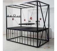 WEJFHBCOV Cage de bondage BDSM avec canon/machine sexuelle, menottes, boîte de punition, jouets sexuels SM for hommes, femmes et couples