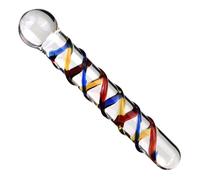 WEJFHBCOV Gode anal en verre à double tête, 4 tailles, boules anales en cristal lisse, gode en verre spiralé, vagin, masturbation, jouet sexuel for hommes et femmes(C)