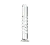 WEJFHBCOV Gode anal en verre transparent long de 16 cm/17 cm/19 cm, masturbateur point G, jouet sexuel for femme et homme.(L)
