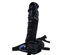WEJFHBCOV Gode ceinture XXL surdimensionné avec gode ceinture réglable 30,5 x 6,5 cm, masturbateur vaginal et anal for hommes, femmes et couples(Schwarz)