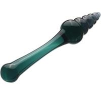 WEJFHBCOV Gode double en verre cristal SM, perles anales lisses, gode en verre, jouets sexuels de masturbation for hommes et femmes(Black)