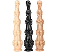 WEJFHBCOV Godemiché anal extra long de 37 cm en forme de crâne avec ventouse et perles souples, disponible en 3 couleurs, jouet sexuel SM for femmes et couples(Black)
