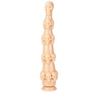 WEJFHBCOV Godemiché anal extra long de 37 cm en forme de crâne avec ventouse et perles souples, disponible en 3 couleurs, jouet sexuel SM for femmes et couples(Flesh)