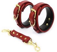 WEJFHBCOV Menottes et menottes de cuisse en cuir SM avec anneau de connexion, ensemble de bondage sexuel, menottes de pieds, jouets sexuels érotiques BDSM for couples hommes et femmes(C)