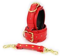 WEJFHBCOV Menottes et menottes de cuisse en cuir SM avec anneau de connexion, ensemble de bondage sexuel, menottes de pieds, jouets sexuels érotiques BDSM for couples hommes et femmes(B)